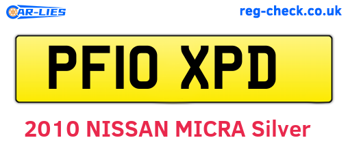 PF10XPD are the vehicle registration plates.