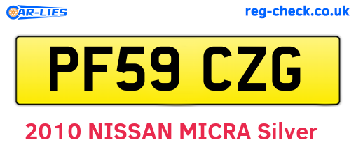 PF59CZG are the vehicle registration plates.