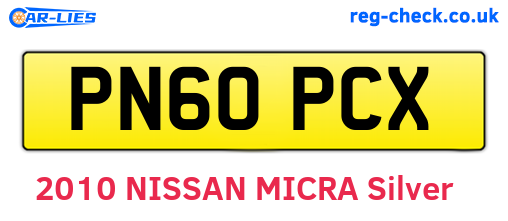 PN60PCX are the vehicle registration plates.