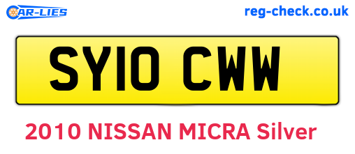 SY10CWW are the vehicle registration plates.