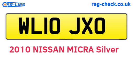 WL10JXO are the vehicle registration plates.