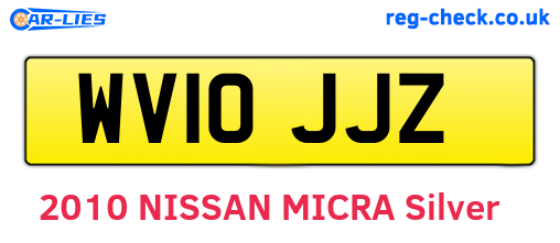 WV10JJZ are the vehicle registration plates.