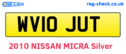 WV10JUT are the vehicle registration plates.