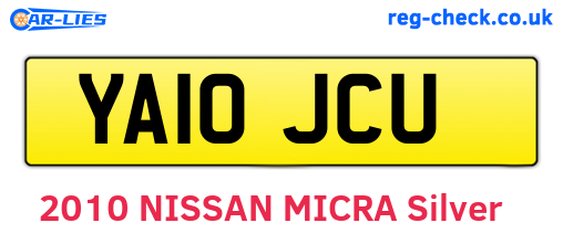 YA10JCU are the vehicle registration plates.
