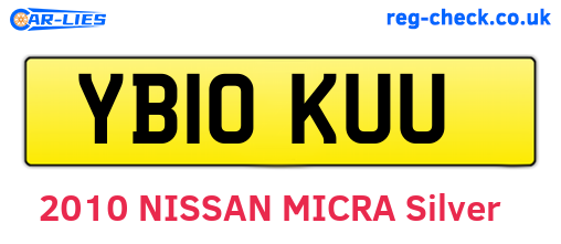 YB10KUU are the vehicle registration plates.