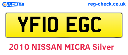 YF10EGC are the vehicle registration plates.