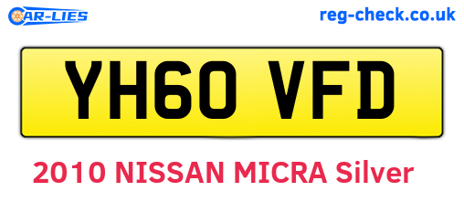 YH60VFD are the vehicle registration plates.