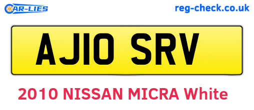 AJ10SRV are the vehicle registration plates.