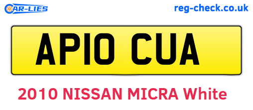 AP10CUA are the vehicle registration plates.