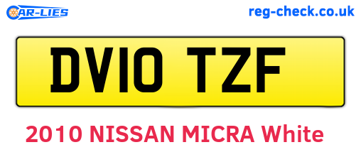 DV10TZF are the vehicle registration plates.