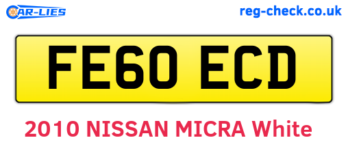 FE60ECD are the vehicle registration plates.