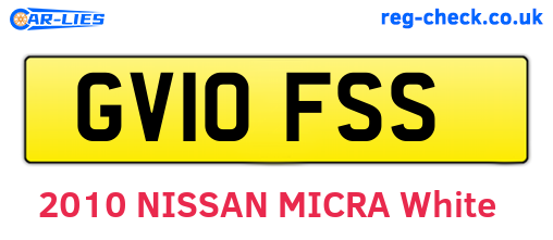 GV10FSS are the vehicle registration plates.