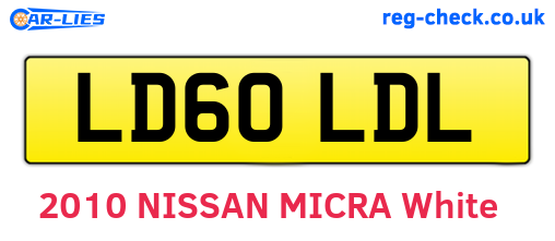 LD60LDL are the vehicle registration plates.