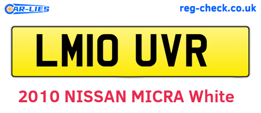 LM10UVR are the vehicle registration plates.