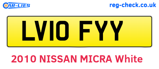 LV10FYY are the vehicle registration plates.