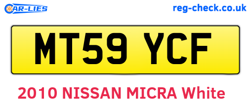 MT59YCF are the vehicle registration plates.