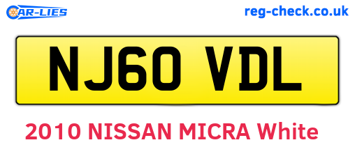 NJ60VDL are the vehicle registration plates.