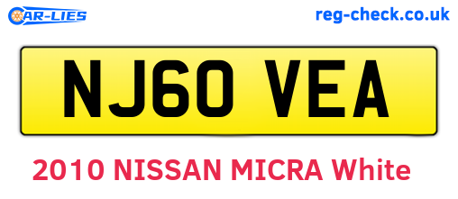 NJ60VEA are the vehicle registration plates.