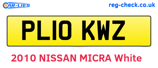 PL10KWZ are the vehicle registration plates.