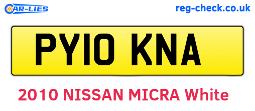 PY10KNA are the vehicle registration plates.