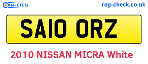 SA10ORZ are the vehicle registration plates.