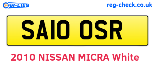 SA10OSR are the vehicle registration plates.