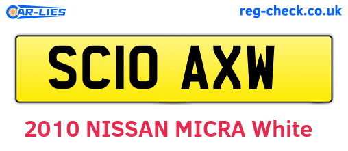 SC10AXW are the vehicle registration plates.