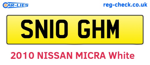 SN10GHM are the vehicle registration plates.