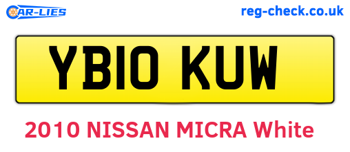 YB10KUW are the vehicle registration plates.