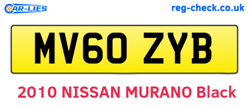 MV60ZYB are the vehicle registration plates.