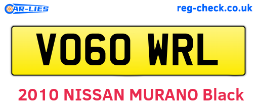VO60WRL are the vehicle registration plates.
