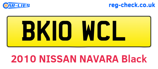 BK10WCL are the vehicle registration plates.