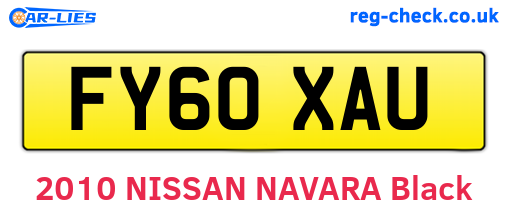 FY60XAU are the vehicle registration plates.