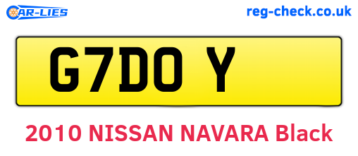 G7DOY are the vehicle registration plates.