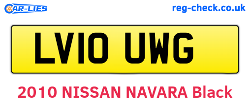 LV10UWG are the vehicle registration plates.