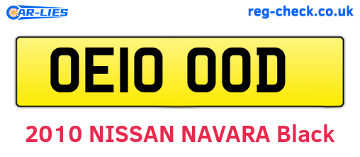 OE10OOD are the vehicle registration plates.