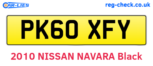 PK60XFY are the vehicle registration plates.