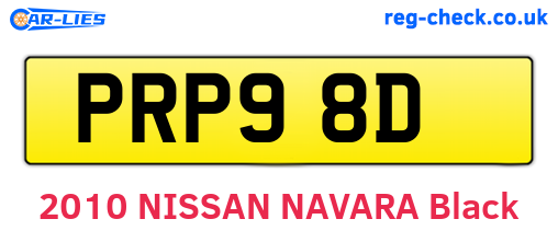 PRP98D are the vehicle registration plates.