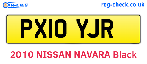PX10YJR are the vehicle registration plates.