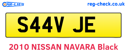 S44VJE are the vehicle registration plates.