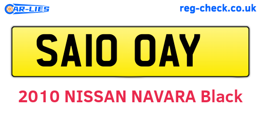 SA10OAY are the vehicle registration plates.