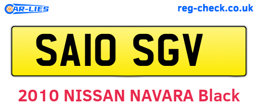 SA10SGV are the vehicle registration plates.