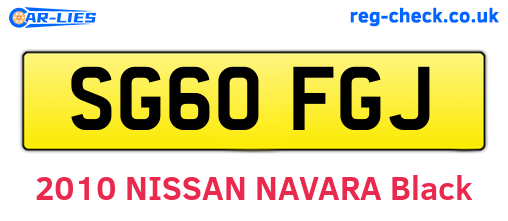 SG60FGJ are the vehicle registration plates.