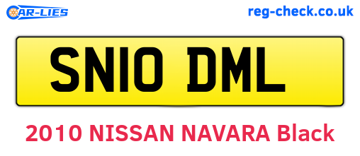 SN10DML are the vehicle registration plates.