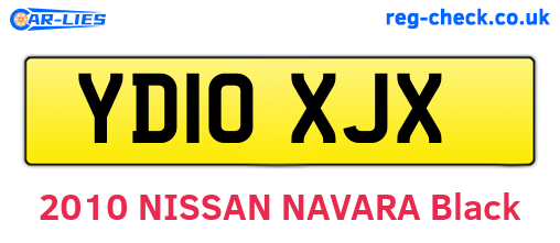 YD10XJX are the vehicle registration plates.