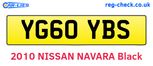 YG60YBS are the vehicle registration plates.