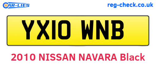 YX10WNB are the vehicle registration plates.