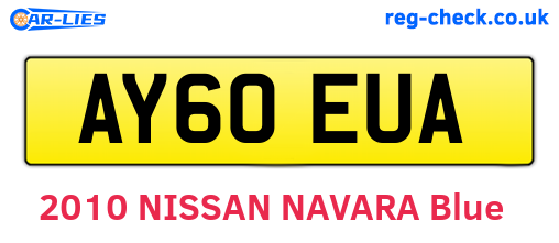 AY60EUA are the vehicle registration plates.