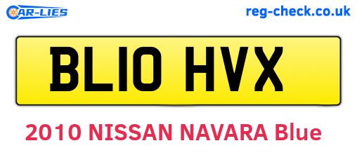 BL10HVX are the vehicle registration plates.
