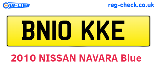 BN10KKE are the vehicle registration plates.